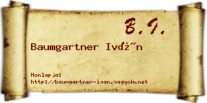 Baumgartner Iván névjegykártya